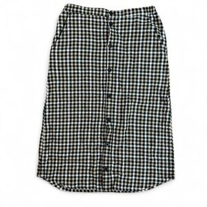 Brixton black + white button up gingham midi skirt Size XS